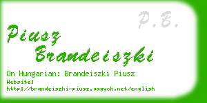 piusz brandeiszki business card